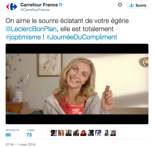 Carrefour journée du compliment publicité comparative 2