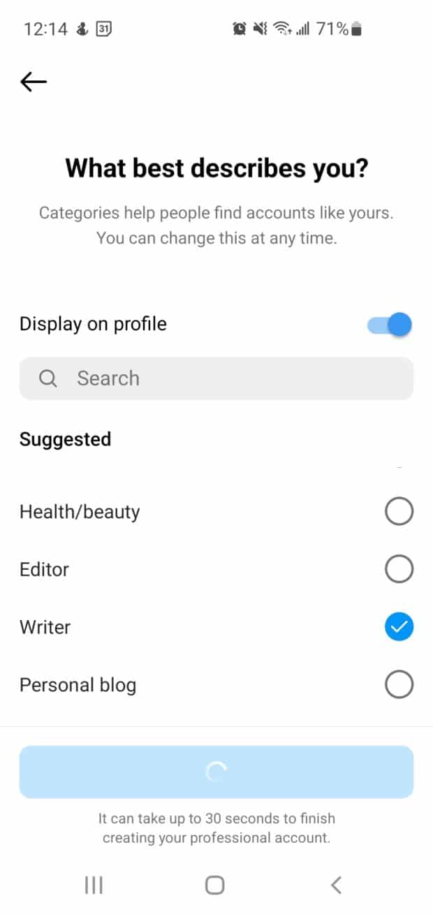 Instagram creator account labels