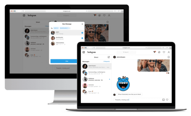 Instagram direct messaging on desktop