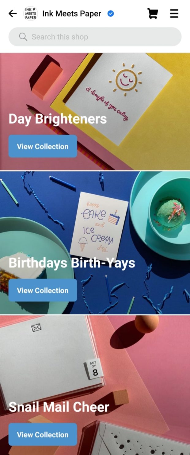 Facebook-Shop von Ink Meets Paper Facebook