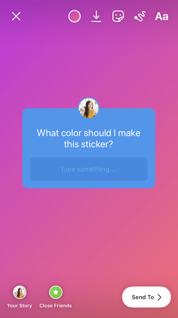 question sticker color change