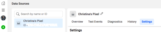 data sources settings