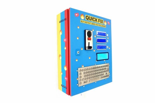 Publicidad de compra de seguidores con Quick Fix