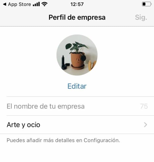 Editar un perfil en WhatsApp Business 