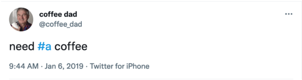 coffee dad hashtag misuse