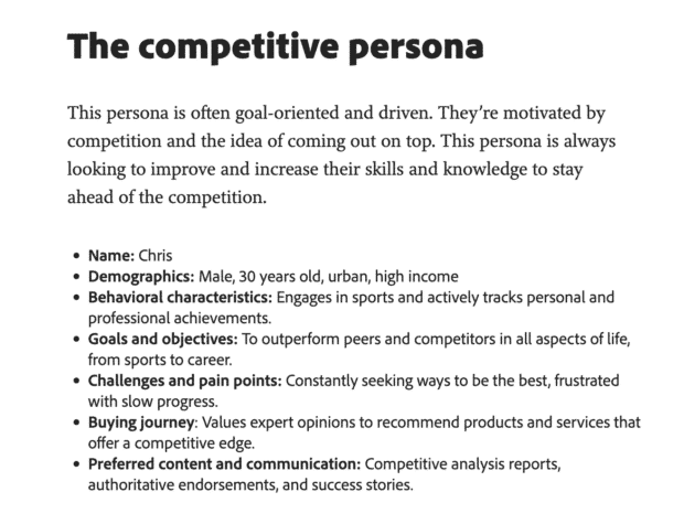 adobe's competitive buyer persona