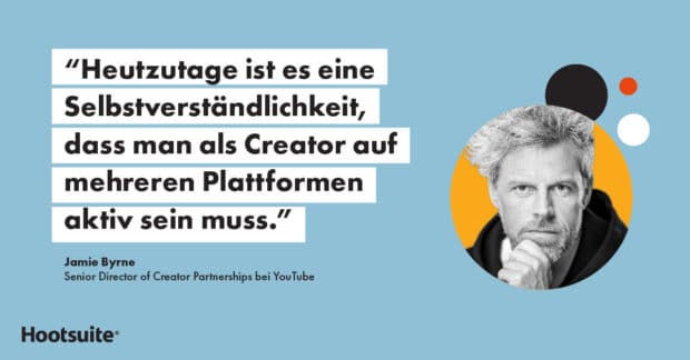 Grafikbild mit Zitat von YouTube-Manager Jamie Byrne
