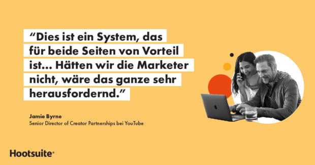 Grafikbild mit Zitat von YouTube-Manager Jamie Byrne