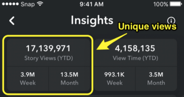 Insights Unique Story Views Year to Date