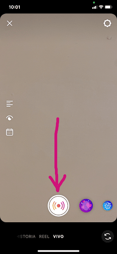 Sección VIVO en Instagram
