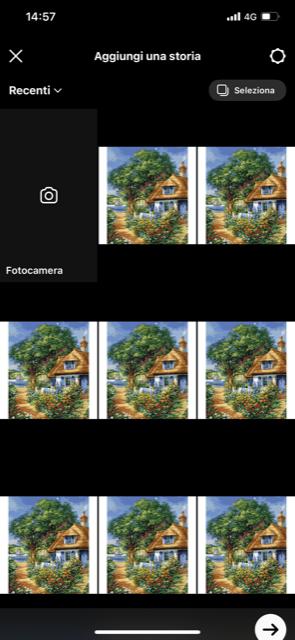 seleziona l’opzione Storie nell’app di Instagram