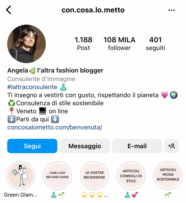 Il profilo della style blogger italiana Angela l'altra fashion blogger ha oltre 108 mila follower su Instagram