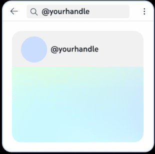 Example of a YouTube handle in YouTube Search