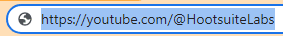 Example of a YouTube handle channel url