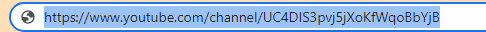 Example of an old YouTube channel url