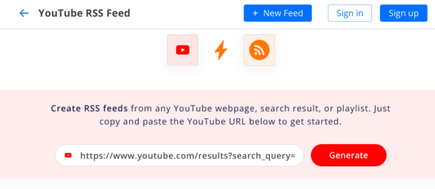 YouTube-RSS-Feed URL generieren