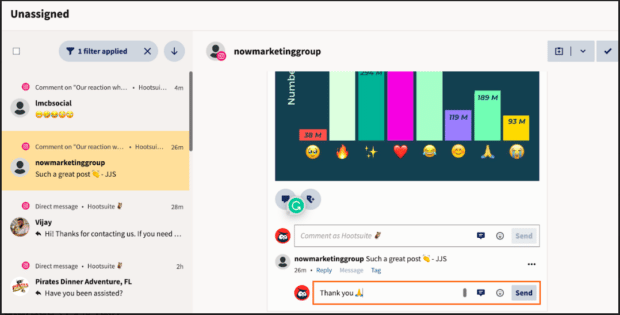 Hootsuite Inbox-Nachrichten