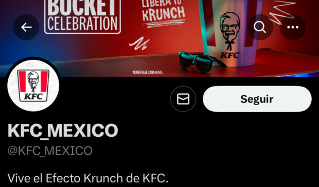 Perfil de Twitter de KFC México