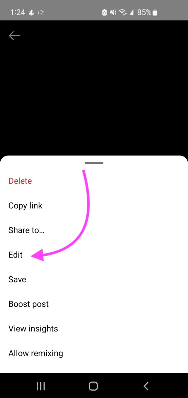 edit option