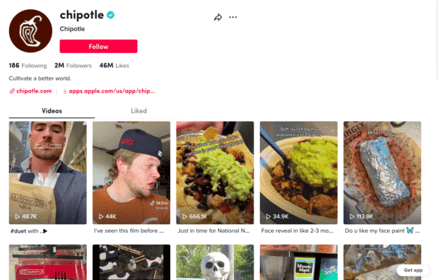 Markennamen auf TikTik wie Chipotle einsetzen