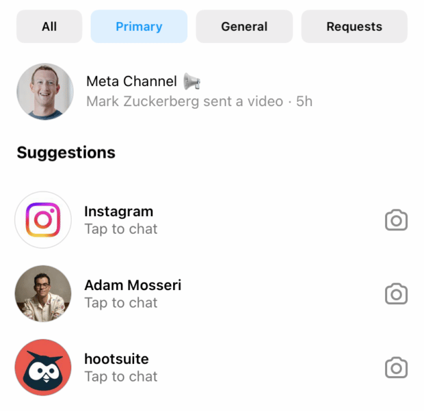 broadcast channel updates appear in your Instagram inbox
