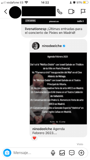 escribir una respuesta a un mensaje directo
