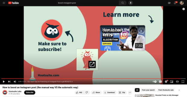 End screens in YouTube
