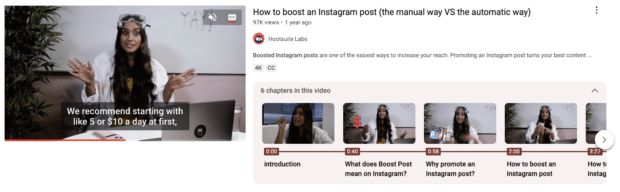 YouTube chapters are an SEO signal
