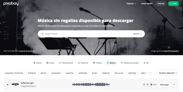 Música sin regalías de Pixabay