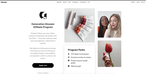 Generation Glossier affiliate program