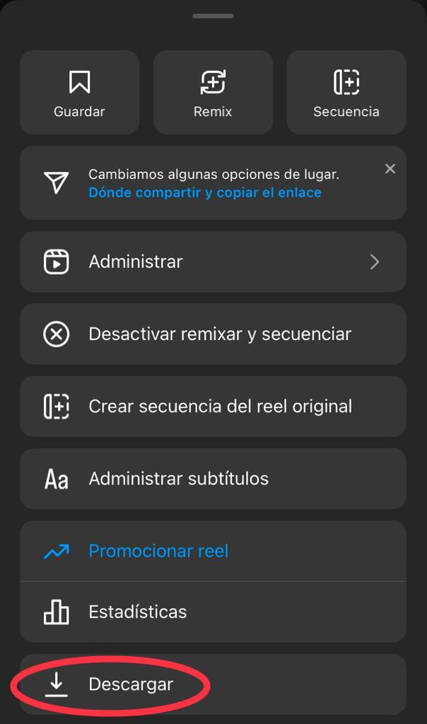 Descargando tu propio Reel de Instagram