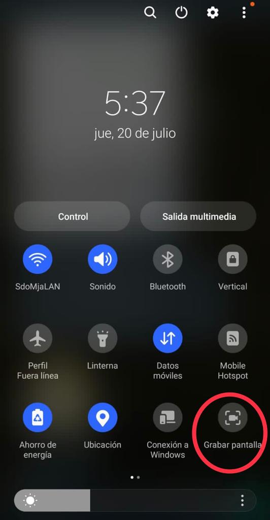 icono de grabación de pantalla en Android