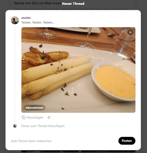 Threads-Post mit Bildbeispiel