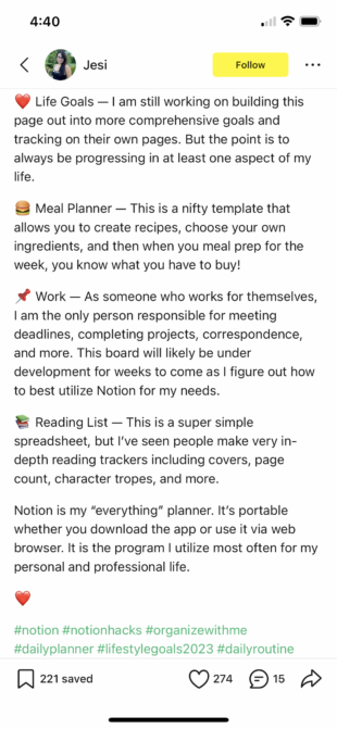 life goals meal planner work and reading list