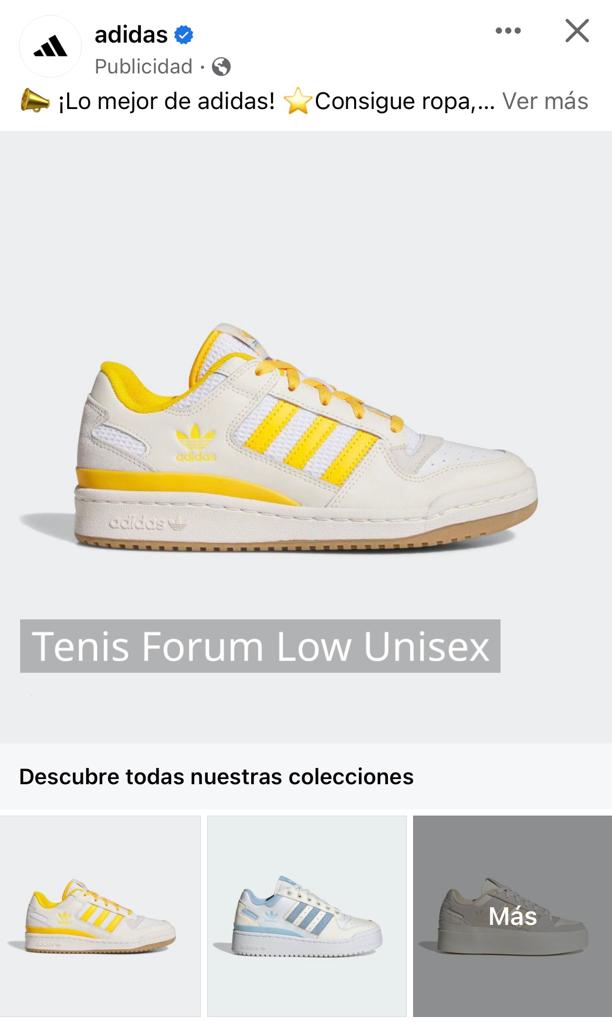 Anuncio de colección de diferentes modelos de Adidas