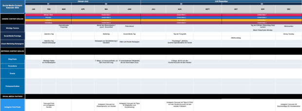 Google Sheets Content-Kalender 2024