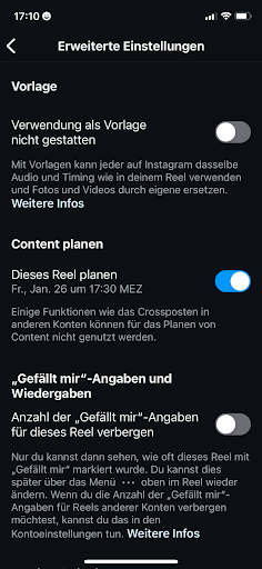 Content planen anklicken