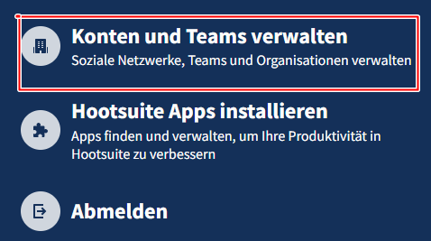 Accounts und Teams verwalten