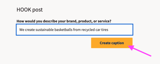 HOOK post describe brand product or service