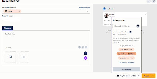 Terminiert einen Post auf jeder Social-Media-Plattform mit Hootsuite