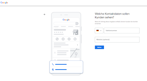 Kontaktdaten für die Kunden auswählen