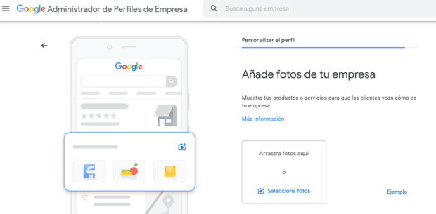 Personaliza el perfil y añade fotos de tu tienda