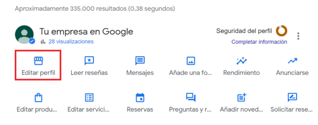Editar perfil de tu empresa en Google
