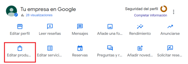 Editar productos de tu empresa en Google