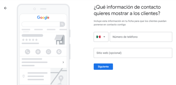  Indica la información de contacto que se hará pública en tu perfil.