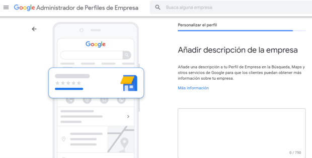  Personaliza el perfil y añade la descripción de la empresa