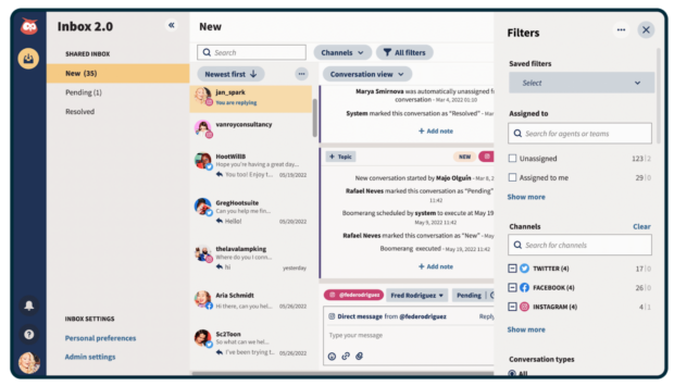 Hootsuite Inbox 2.0 is an example of a social media collaboration tool