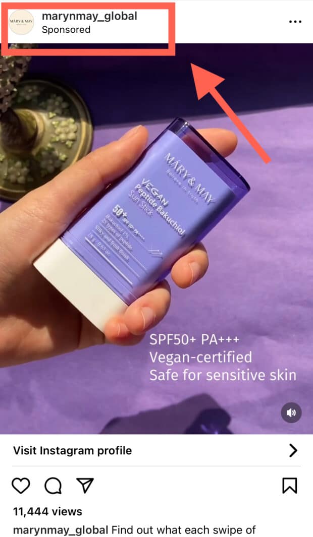 Maryn may global instagram sponsored ad