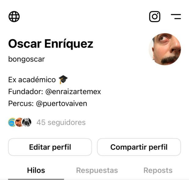 Icono para acceder a la configuración de Threads