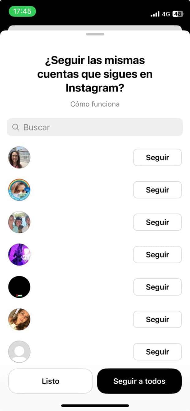 Seguir a usuarios en Threads
